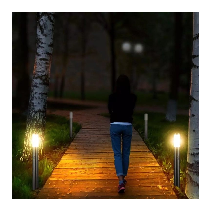 Вулична лампа з датчиком 1xE27/60W/230V IP44 80см матовий хром