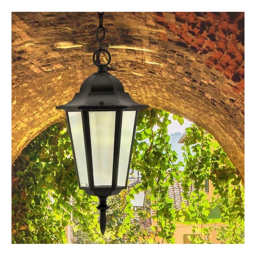 Вулична люстра 1xE27/20W/230V IP43 чорний