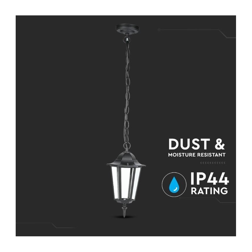 Вулична люстра на ланцюзі 1xE27/40W/230V IP44 чорний