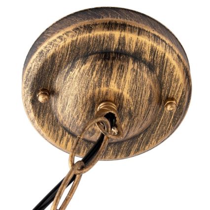 Вулична люстра на ланцюжку 1xE27/60W/230V золота IP44