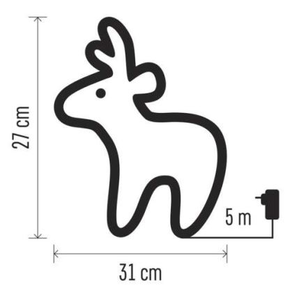 Вулична різдвяна LED декорація 40xLED/2,1W/230V IP44 олень