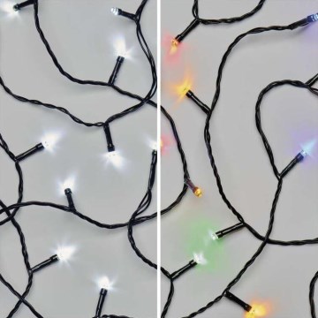 Вулична різдвяна LED гірлянда 100xLED/8 функцій 15м IP44 холодний білий/кольоровий