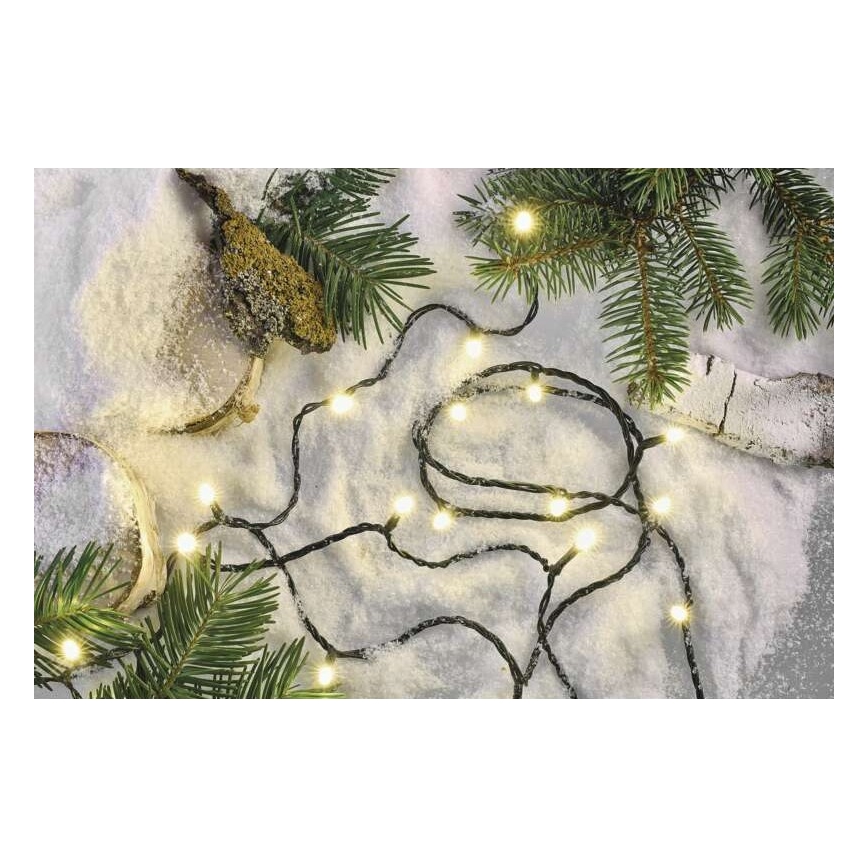 Вулична різдвяна LED гірлянда 120xLED/8 функцій 17м IP44 теплий білий