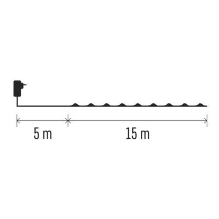 Вулична різдвяна LED гірлянда 150xLED/20м IP44 холодний білий