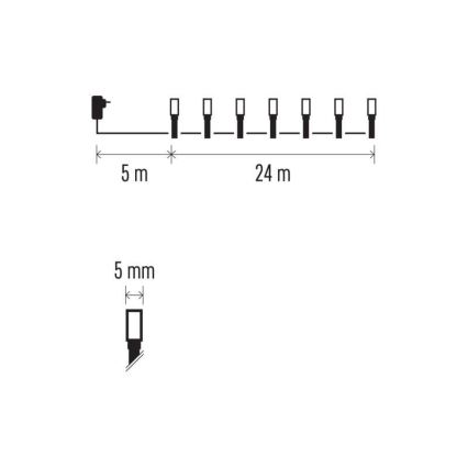 Вулична різдвяна LED гірлянда 240xLED/8 функцій 29м IP44 теплий білий