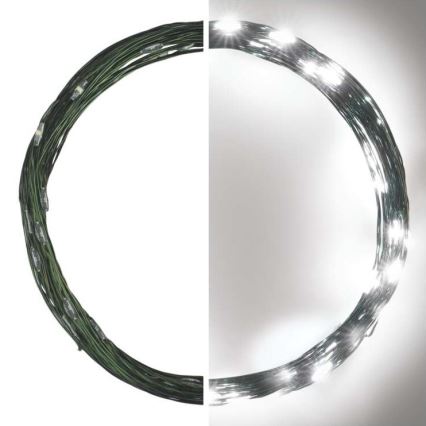 Вулична різдвяна LED гірлянда 40xLED/9м IP44 холодне біле світло