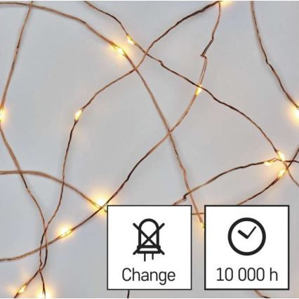 Вулична різдвяна LED гірлянда 75xLED/12,5м IP44 тепле біле світло