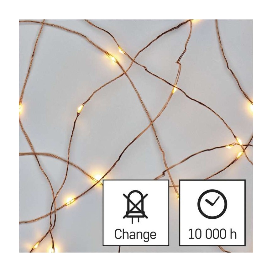 Вулична різдвяна LED гірлянда 75xLED/12,5м IP44 тепле біле світло