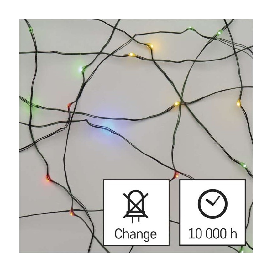 Вулична різдвяна LED гірлянда 75xLED/12,5м IP44 кольорова