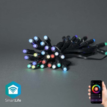 Вулична різдвяна LED RGB гірлянда 48xLED 13,8м IP65 Wi-Fi Tuya