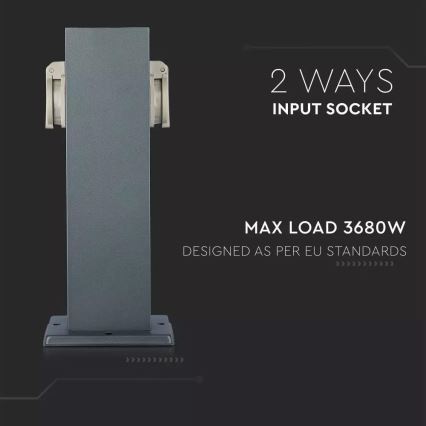 Вулична розеткова колона SCHUKO 2Z 230V IP44