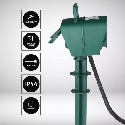 Вулична розеткова колона SCHUKO 4Z 230V IP44