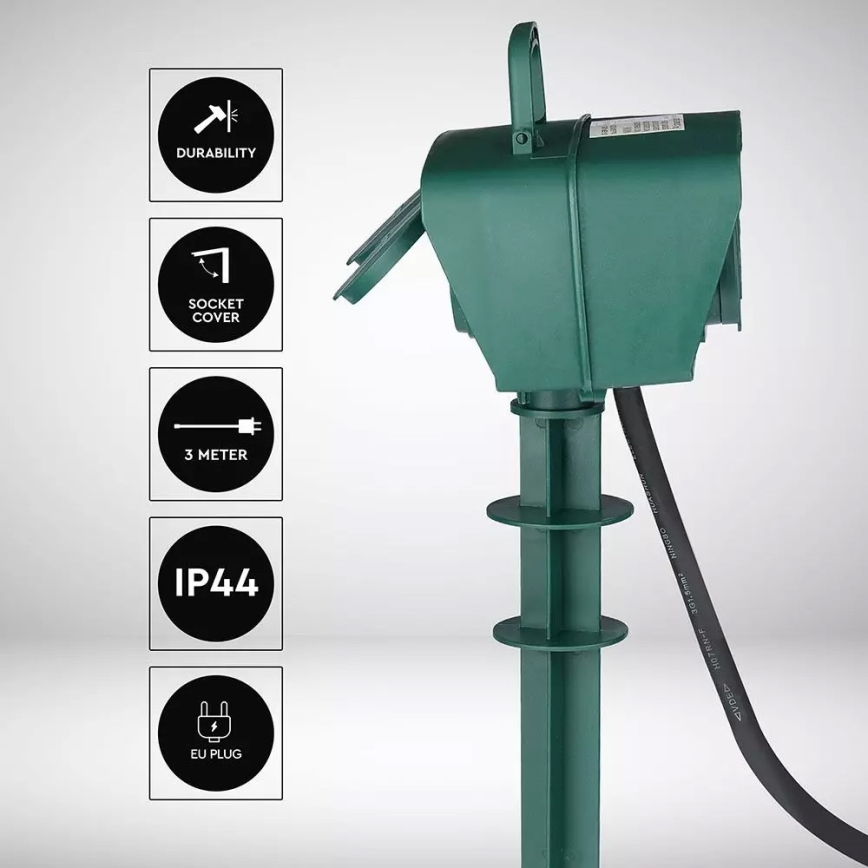 Вулична розеткова колона SCHUKO 4Z 230V IP44