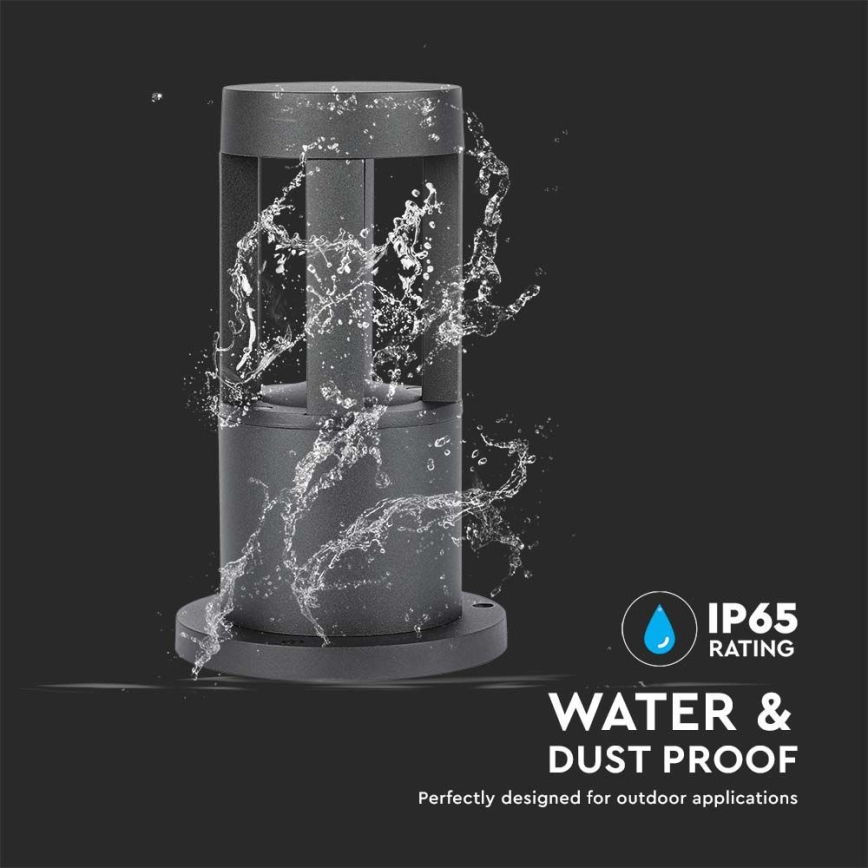 Вулична світлодіодна лампа LED/10W/230V 25см 3000K IP65 чорний