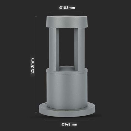 Вулична світлодіодна лампа LED/10W/230V 25см 4000K IP65 сірий