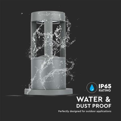 Вулична світлодіодна лампа LED/10W/230V 25см 6400K IP65 сірий