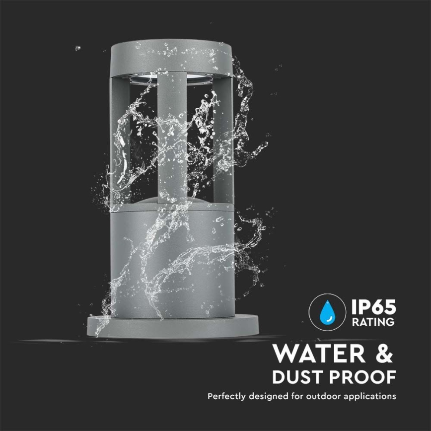 Вулична світлодіодна лампа LED/10W/230V 25см 6400K IP65 сірий