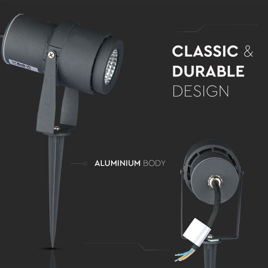 Вулична світлодіодна лампа LED/12W/100-240V IP65 3000K сірий