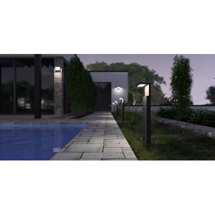 Вулична світлодіодна лампа NATURA LED/12W/230V 4000K 60 см IP65 коричневий/антрацит