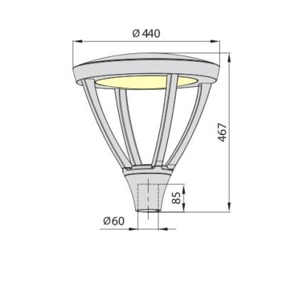 Вулична світлодіодна лампа PARK PLUS LED/60W/230V 4000K