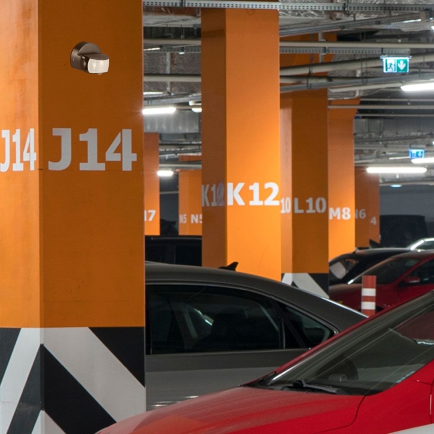 Вуличний інфрачервоний датчик руху 180/360° 600W/230V IP65 чорний