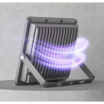 Вуличний LED‑прожектор 50 Вт, 230 В, 4500 К, IP65, сірий