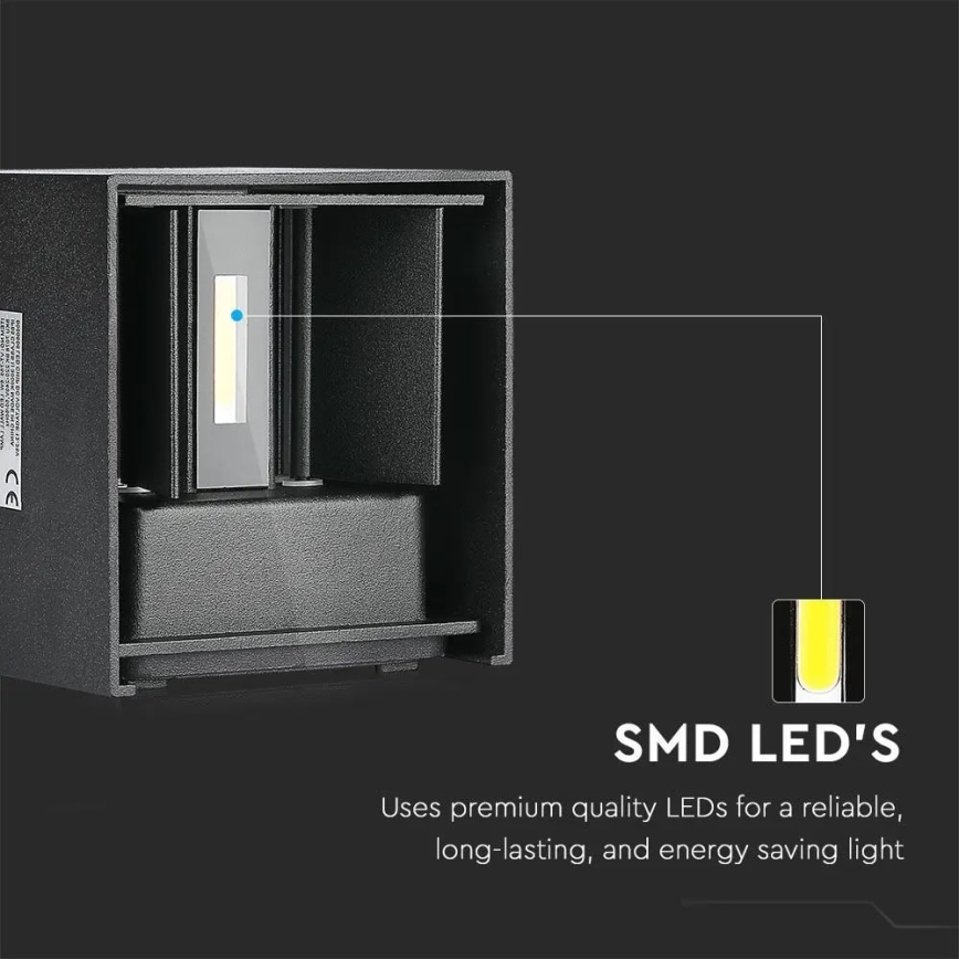 Вуличний настінний LED світильник LED/11W/230V 3000K IP65 чорний