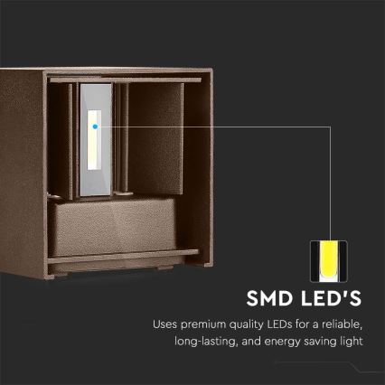Вуличний настінний LED світильник LED/11W/230V 3000K IP65 коричневий