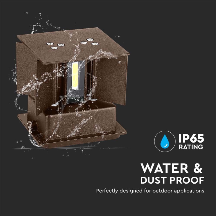 Вуличний настінний LED світильник LED/11W/230V 3000K IP65 коричневий
