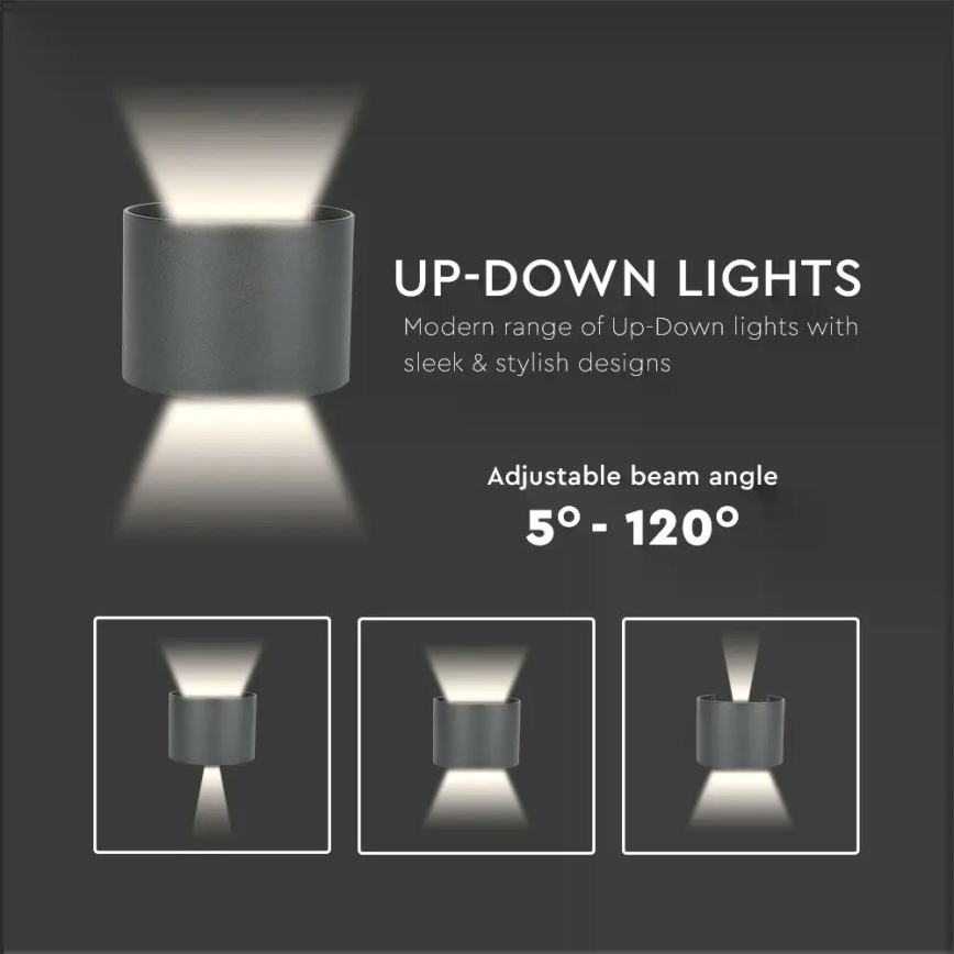 Вуличний настінний LED світильник LED/6W/230V 3000K IP65 чорний