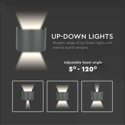 Вуличний настінний LED світильник LED/6W/230V 4000K IP65 чорний