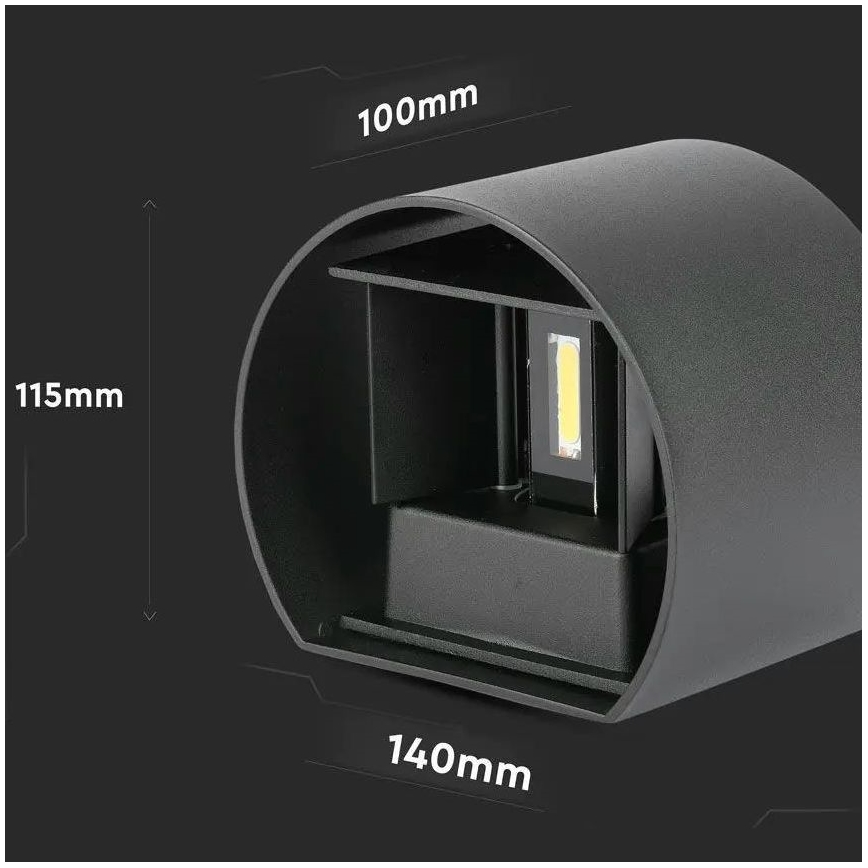 Вуличний настінний LED світильник LED/6W/230V 4000K IP65 чорний