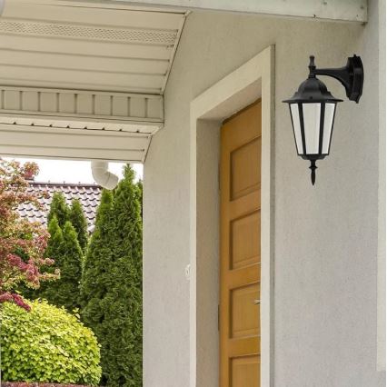 Вуличний настінний світильник 1xE27/20W/230V IP43 чорний