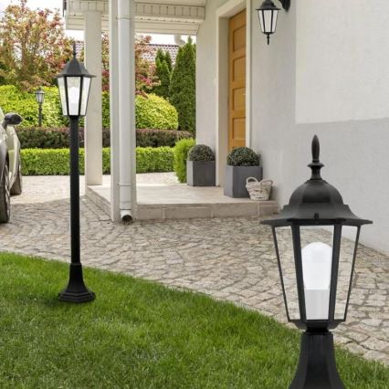 Вуличний настінний світильник 1xE27/20W/230V IP43 чорний