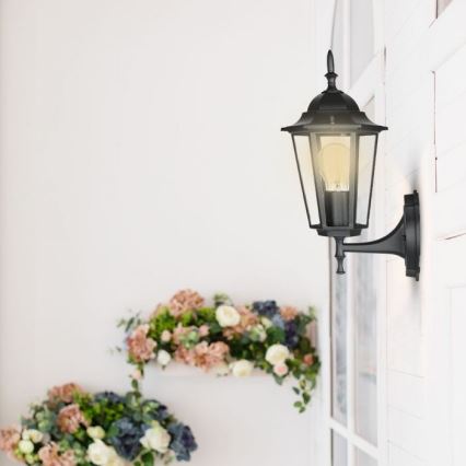 Вуличний настінний світильник 1xE27/40W/230V IP44 чорний