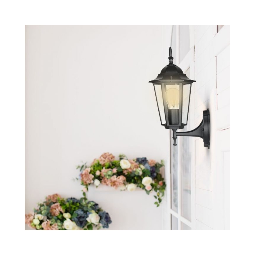 Вуличний настінний світильник 1xE27/40W/230V IP44 чорний