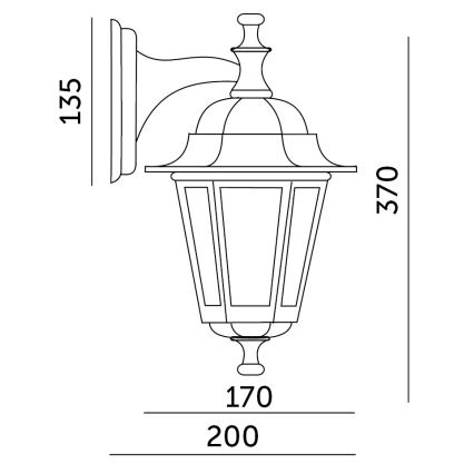 Вуличний настінний світильник 1xE27/60W/230V IP44 чорний