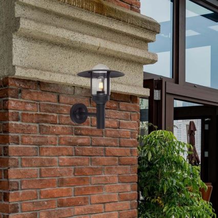 Вуличний настінний світильник 1xE27/60W/230V IP44 чорний