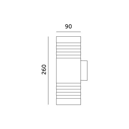 Вуличний настінний світильник 2xGU10/35W/230V IP54 круглий чорний