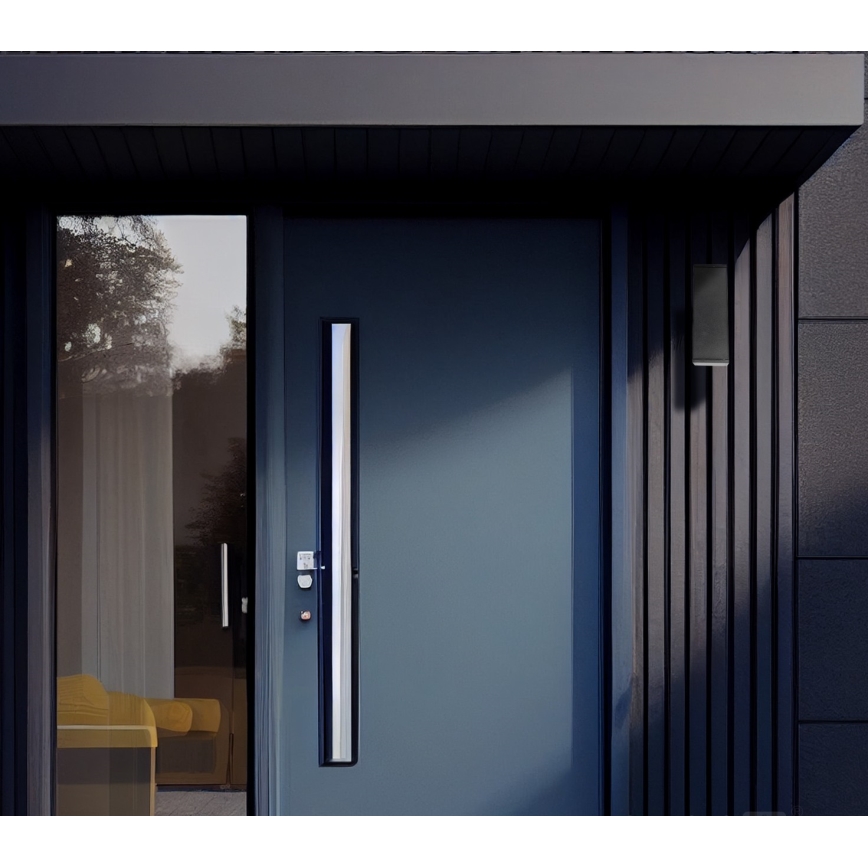 Вуличний настінний світильник 2xGU10/35W/230V IP54 квадратний чорний