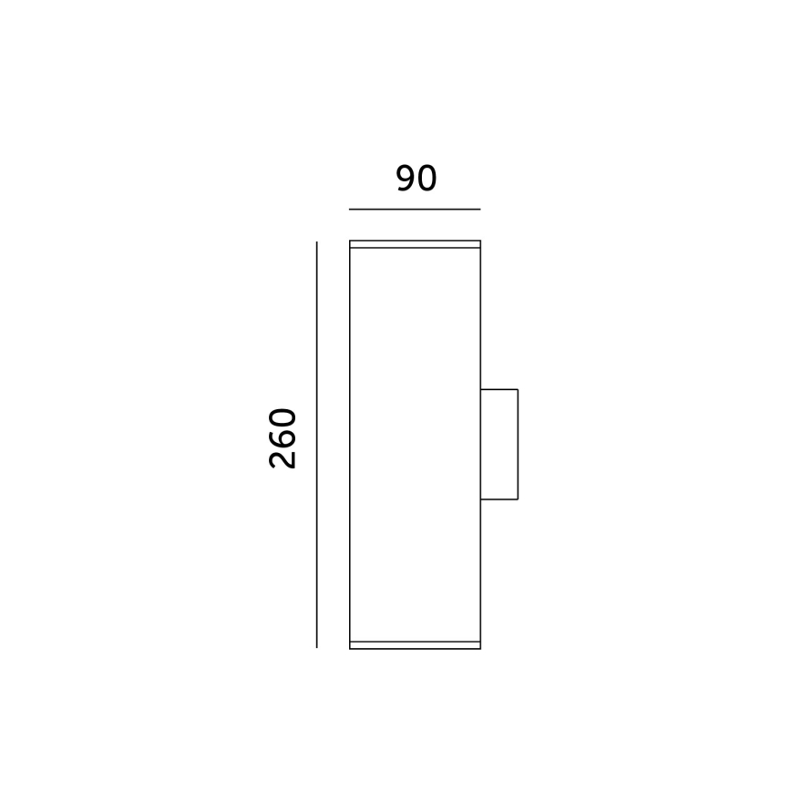 Вуличний настінний світильник 2xGU10/35W/230V IP54 квадратний чорний