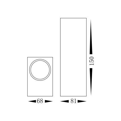 Вуличний настінний світильник BOKA 2xGU10/60W/230V IP44 чорна