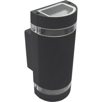 Вуличний настінний світильник KORTEK 2xGU10/30W/230V IP54 чорна