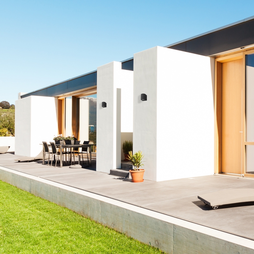 Вуличний настінний світильник OVALIS 1xGU10/35W/230V IP44 чорний