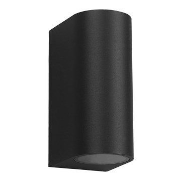 Вуличний настінний світильник OVALIS 2xGU10/35W/230V IP44 чорний