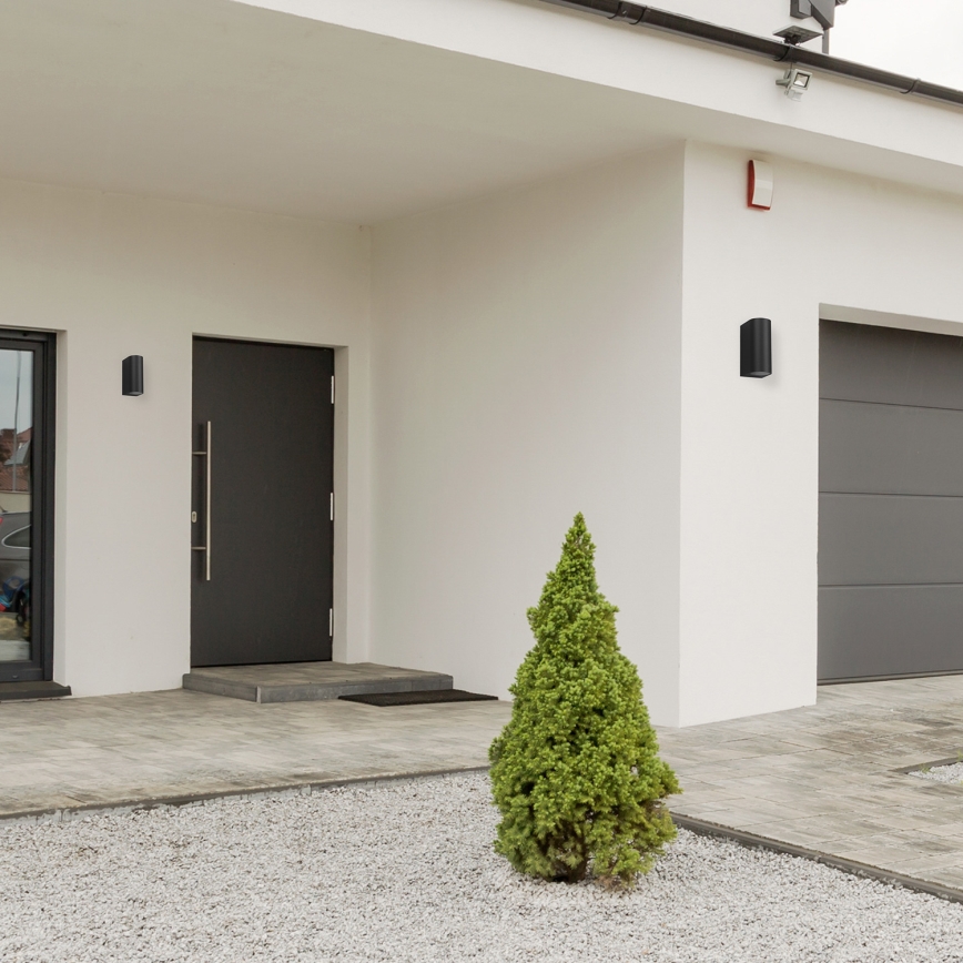 Вуличний настінний світильник OVALIS 2xGU10/35W/230V IP44 чорний