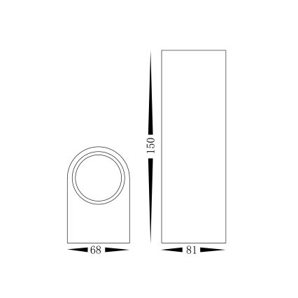 Вуличний настінний світильник OVALIS 2xGU10/35W/230V IP44 чорний