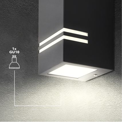 Вуличний настінний світильник QUAZAR 1xGU10/11W/230V IP44