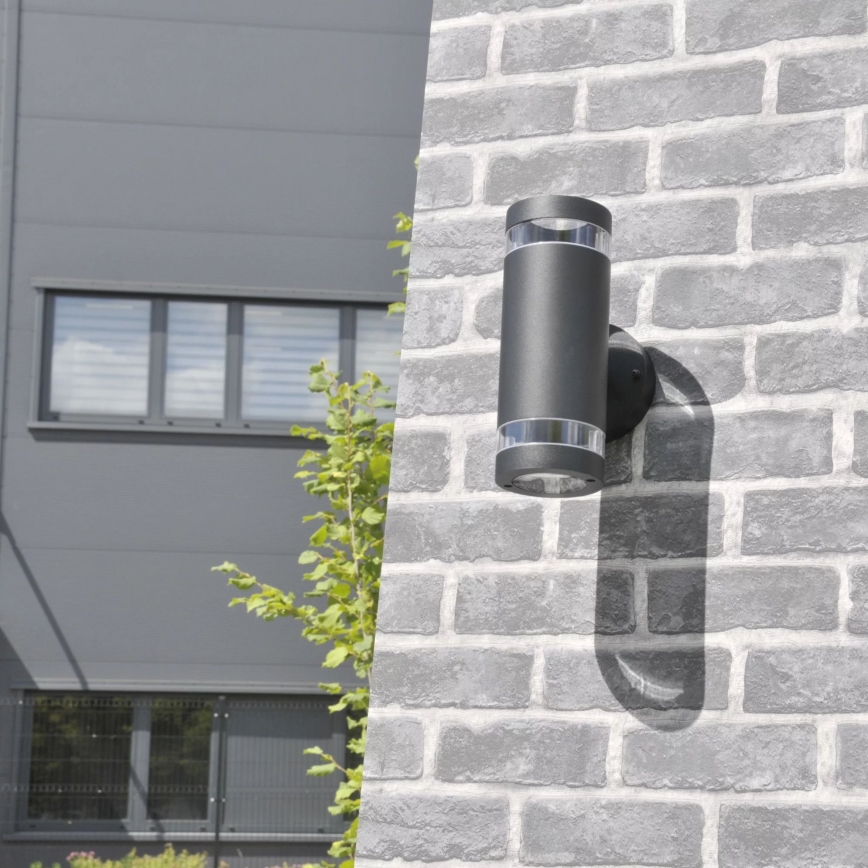 Вуличний настінний світильник RINO 2xGU10/12W/230V IP54 чорний