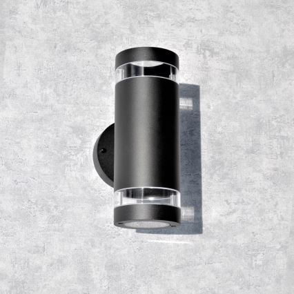 Вуличний настінний світильник RINO 2xGU10/12W/230V IP54 чорний